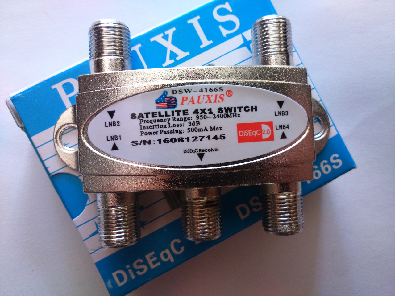 DiSEqC 2.0 Pauxis DSW-4166S Satellite 4x1 switch комутатор